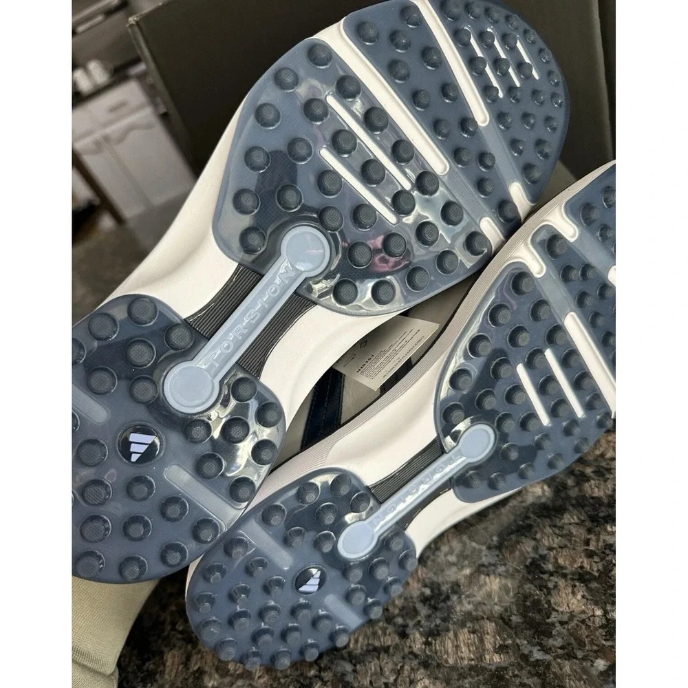 Adidas MC Z-Traxion Golf Shoes White Navy Leather Spikeless IH5151 Mens 11 W 12